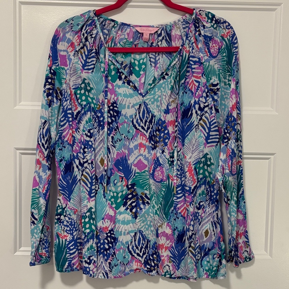 ✨SOLD✨ Lilly Pulitzer Willa Top Lilly Pulitzer Top Quill Out